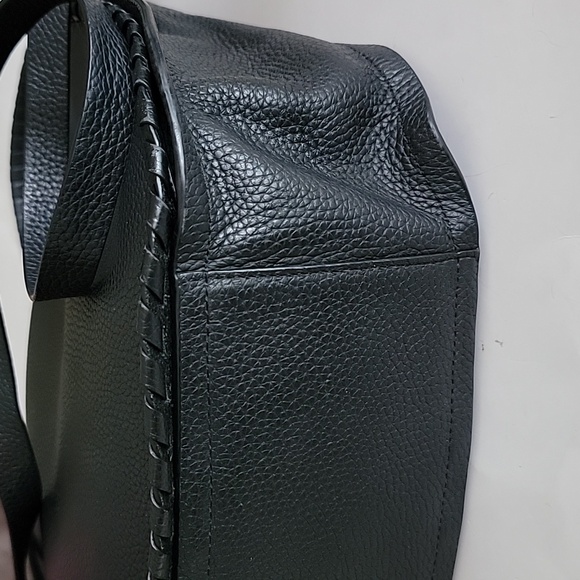 ALLSAINTS MORI BLACK PEBBLED LEATHER TOP HANDLE CROSSBODY/SHOULDER BAG - Picture 9 of 16